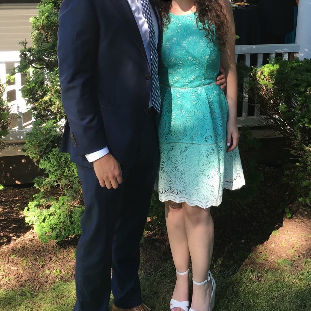 Adeline Rae Ombré Crocheted Floral Dress